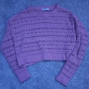Arizona Jean Company Pink Crew Neck Cropped Sweater